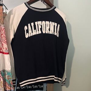 California Black and White Raglan Sweatshirt